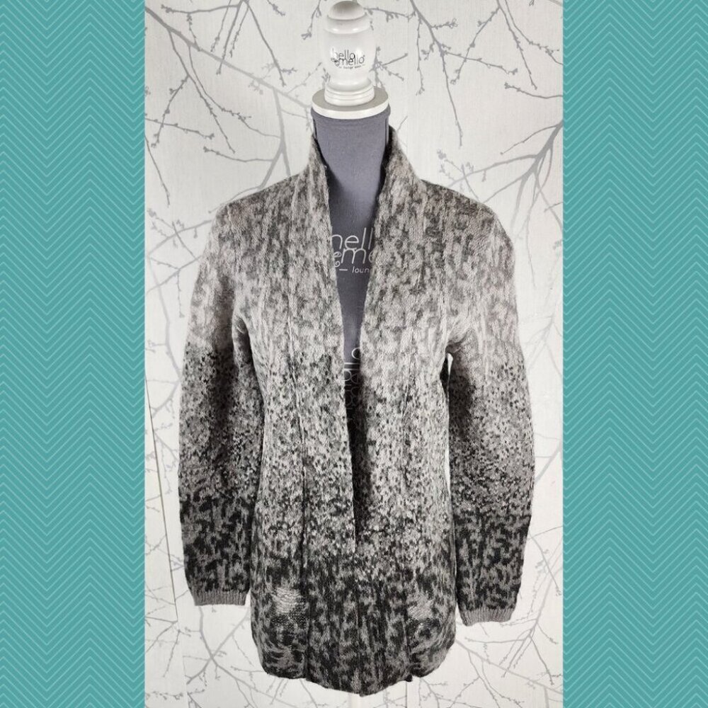 Lucy & Laurel Ombre Speckle Knit Alpaca Wool Blend Open Cardigan Cozy
